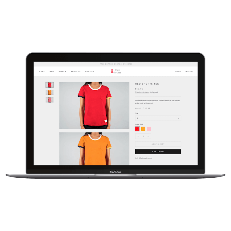 Smartphone screen showing text about Voyager film starter kit and an image of a black film camera with 35mm film and a AAA alkaline battery on a black padded pouch.